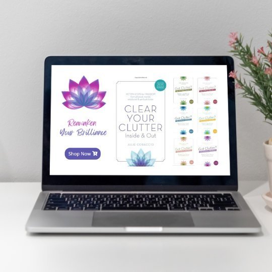 laptop computer showing the Reawaken Your Brilliance online store